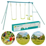 Huśtawki - TP Toys Duża Huśtawka Ogrodowa Dla Dzieci Metalowa Podwójna Na 4 Dzieci - miniaturka - grafika 1