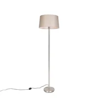 Lampy stojące - QAZQA Lampa podłogowa stal klosz szarobrązowy 45cm - Simplo - miniaturka - grafika 1