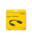 Złącza, przejściówki, adaptery - DeLOCK Adapter DisplayPort 1.1 male > HDMI female, passive Kolor: CZARNY, 15cm - miniaturka - grafika 1
