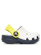 Buty dla chłopców - Crocs Klapki Toddler Retro Sport Classic Clog 211265 Biały - miniaturka - grafika 1