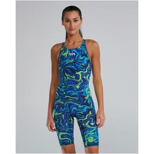 Strój pływacki damski TYR Thresher Open Back - Hyperblitz - Titanium - Stroje kąpielowe - miniaturka - grafika 1