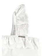 Body dla niemowląt - Dziewczęce body prążkowane na ramiączkach białe Up Baby - miniaturka - grafika 1