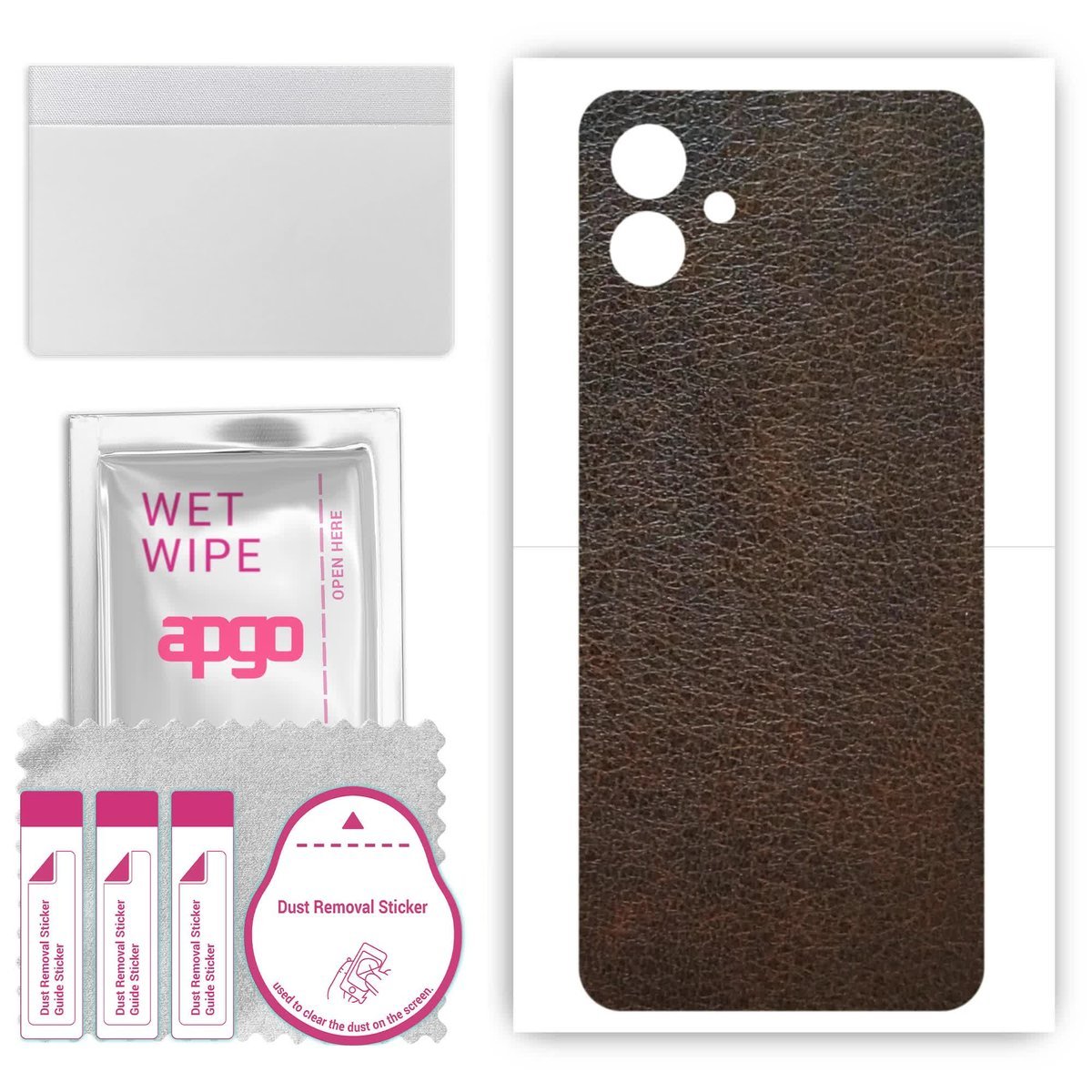 Folia naklejka skórka strukturalna na TYŁ do Samsung Galaxy A04e - Skóra Brązowa - apgo SKINS