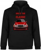 Bluzy męskie - BLUZA MĘSKA Z KAPTUREM MERCEDES W124 190 KLASYK CLASSIC CZARNA R-M A133 - miniaturka - grafika 1