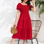 Sukienki - TEMU Jednokolorowa Sukienka na Dwa Użytki - miniaturka - grafika 1