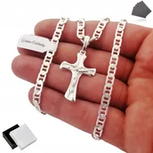 Łańcuszki - Łańcuszek Srebrny Męski Gucci Z Krzyżykiem 925 Prezent + Dedykacja Gratis - miniaturka - grafika 1