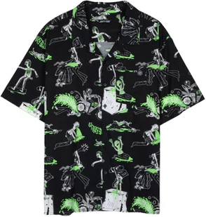koszula męska SANTA CRUZ SCENE REPORT SHIRT Black - Koszule męskie - miniaturka - grafika 1