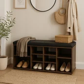 Szafki na buty - Szafka na Buty z Siedziskiem AXEL 104 cm do Przedpokoju Dąb Rustykalny Industrialna - miniaturka - grafika 1