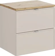 Szafki łazienkowe - Szafka pod umywalkę nablatową BELLA CASHMERE 82-60-2S z blatem 60 cm kaszmir/dąb artisan COMAD - miniaturka - grafika 1