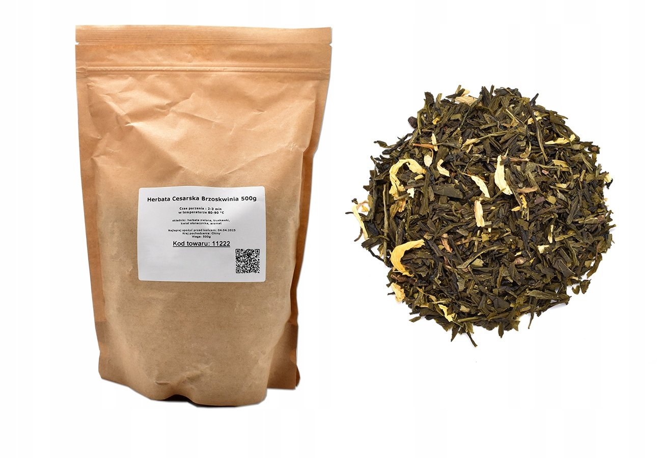 Herbata Zielona Cesarska Brzoskwinia 500g