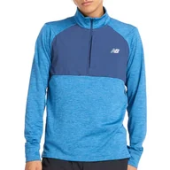 Bluzy sportowe męskie - Bluza New Balance MT43204HEB - niebieska - miniaturka - grafika 1