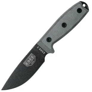 ESEE ESEE-3, Gładkie Ostrze, Zmodyfikowany Trzpień ESEE-3PM-MB-B - Noże ESEE ESEE-3, Gładkie Ostrze, Zmodyfikowany Trzpień ESEE-3PM-MB-B - Noże - miniaturka - grafika 1