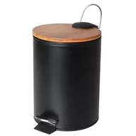 Kosze na śmieci - Kosz na śmieci do łazienki 3L pokrywa bambusowa kod: CH.VINI-BLK + Sprawdź na SuperWnetrze.pl - NATYCHMIASTOWA WYSYŁKA !! - miniaturka - grafika 1