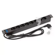 Listwy zasilające - Triton Listwa zasilająca 8x schuko, 16 A, 2 m, wtyk DIN49441, czarny RAB-PD-X01- (RAB-PD-X01-A1) - miniaturka - grafika 1