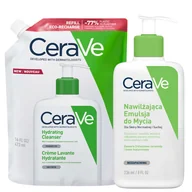 Zestawy kosmetyków damskich - Cerave Zestaw: Emulsja nawilżająca do mycia 236ml +Emulsja do mycia Refill 473ml - miniaturka - grafika 1