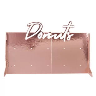 ŚCIANKA NA DONUTY RÓŻOWE ZŁOTO 55X35 CM - Dekoracje i nakrycia stołu na imprezę - miniaturka - grafika 1