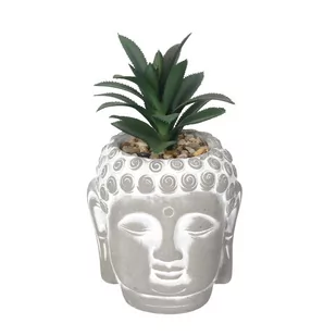 Dekoracja Succulent II Buddha 17cm, 10 x10 x 17 cm - Sztuczne kwiaty - miniaturka - grafika 1
