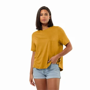 Damska koszulka Jack Wolfskin TRAVEL T W curry - XS - Koszulki i topy damskie - miniaturka - grafika 1