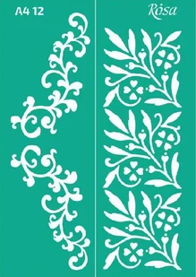 Szablon samoprzylepny wielokrotnego użytku ornamenty roślinne 21x29.7 cm - Szkolne artykuły papiernicze - miniaturka - grafika 1