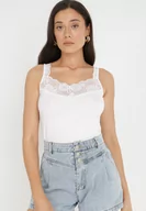 Bluzki damskie - Biały Top Bawełniany Chioniope - miniaturka - grafika 1