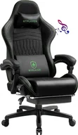 Fotele gamingowe - GTPLAYER Fotel gamingowy ACE PRO, ergonomiczny fotel biurowy z odchylanymi podłokietnikami i podnóżkiem, głośniki Hi-Fi, imponująca atmosfera dźwięku, zielony - miniaturka - grafika 1