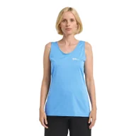 Koszulki i topy damskie - Damska koszulka bez rękawów Jack Wolfskin CROSSTRAIL TANK W mid blue - S - miniaturka - grafika 1