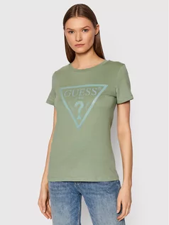Koszulki i topy damskie - Guess T-Shirt V2RI13 K8HM0 Zielony Regular Fit - grafika 1