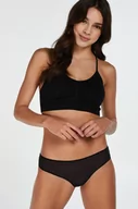 Majtki damskie - Hunkemöller Niewidoczne pod ubraniem brazyliany z paskami i siateczką Czarny - miniaturka - grafika 1