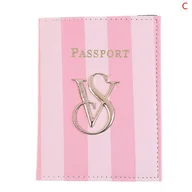 Portfele - Signature Striped Women Passport Holder Portfel Floral Card Case Pu Leather A - miniaturka - grafika 1