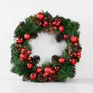 Ozdoby bożonarodzeniowe - Wieniec świąteczny 36 cm - Czerwony - miniaturka - grafika 1