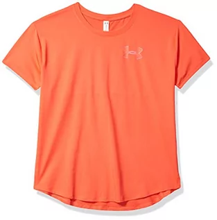 Koszulki dla dziewczynek - Under Armour Koszulka dziewczęca Heatgear Armour z krótkim rękawem Beta (628)/Lipstick S 1327877-628-Youth Small - grafika 1