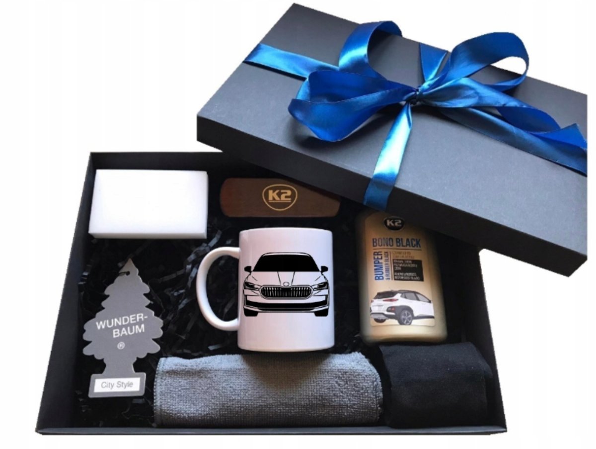 Prezent kubek box dla kierowcy auta SKODA - zestaw dla niego gadżety