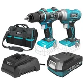 Wiertarko-wkrętarki akumulatorowe - Dedra Zestaw elektronarzędzi DED7041 + DED7045 + DED7032 + DED7038 + DED7001 - miniaturka - grafika 1