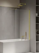 Parawany nawannowe - Parawan nawannowy New Trendy New Soleo 60x140 cm 1-częściowy stały uniwersalny złoty P-0115-WP - miniaturka - grafika 1