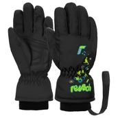 Rękawice narciarskie - Rękawice zimowe dziecięce Reusch Kids 7700 czarny - miniaturka - grafika 1