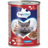 Mokra karma dla kotów - PREVITAL Karma mokra w kawałkach dla kota Wołowina galaretka 415g - miniaturka - grafika 1