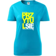 Koszulki i topy damskie - Damska Koszulka na Dzień Mamy No chodź przytul się przecież wiem że chcesz turkusowy M - miniaturka - grafika 1