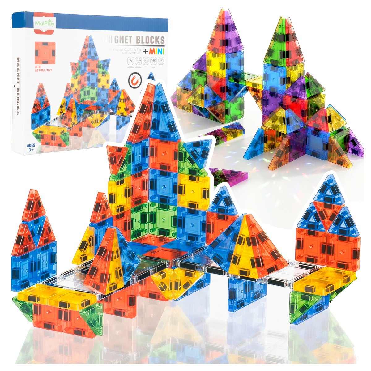 Klocki Magnetyczne Konstrukcyjne 76 el Mini 3,75 cm Zestaw Kreatywny 3+