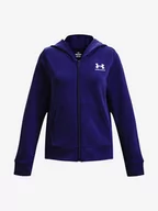 Bluzy sportowe damskie - Bluza dziewczęca Under Armour  Rival Terry FZ Hoodie-BLU L - miniaturka - grafika 1