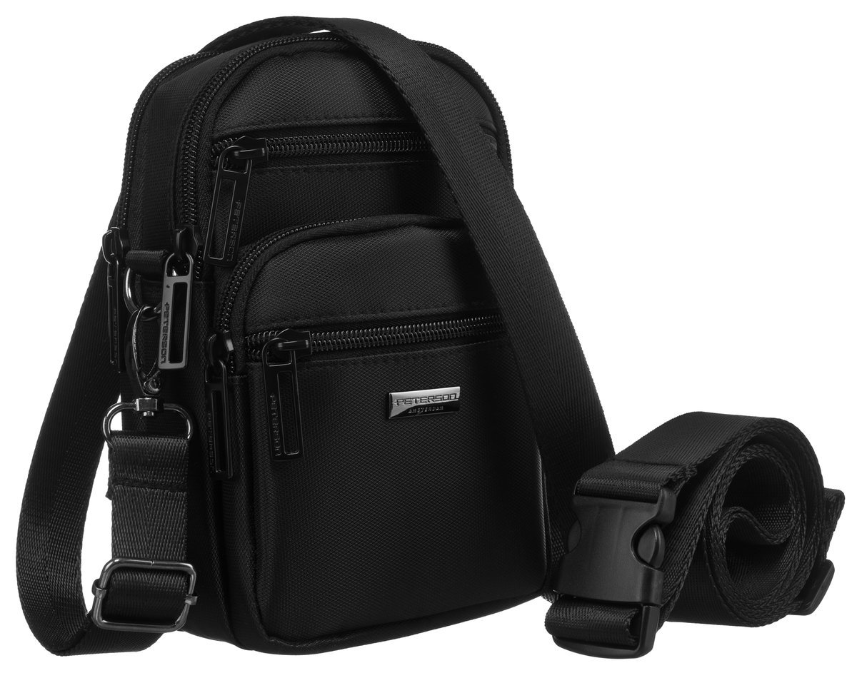 Męska saszetka torba na ramię z poliestru Peterson czarny