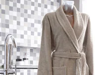 Szlafroki damskie - Blanc Des Vosges Szlafrok bawełniany UNI Latte - miniaturka - grafika 1