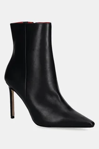 Aldo botki skórzane GUAVABERRY damskie kolor czarny na szpilce 14116148 - Botki damskie - miniaturka - grafika 1