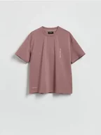 Koszulki męskie - Reserved - T-shirt boxy z bawełną - jasnofioletowy - miniaturka - grafika 1