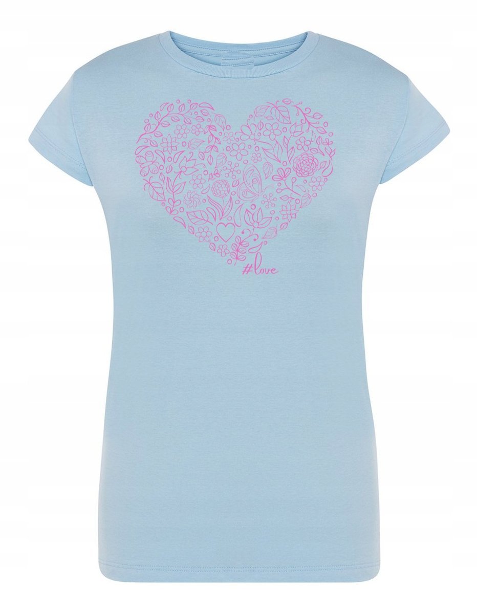 T-Shirt damski nadruk Serce Miłość LOVE rozm. L