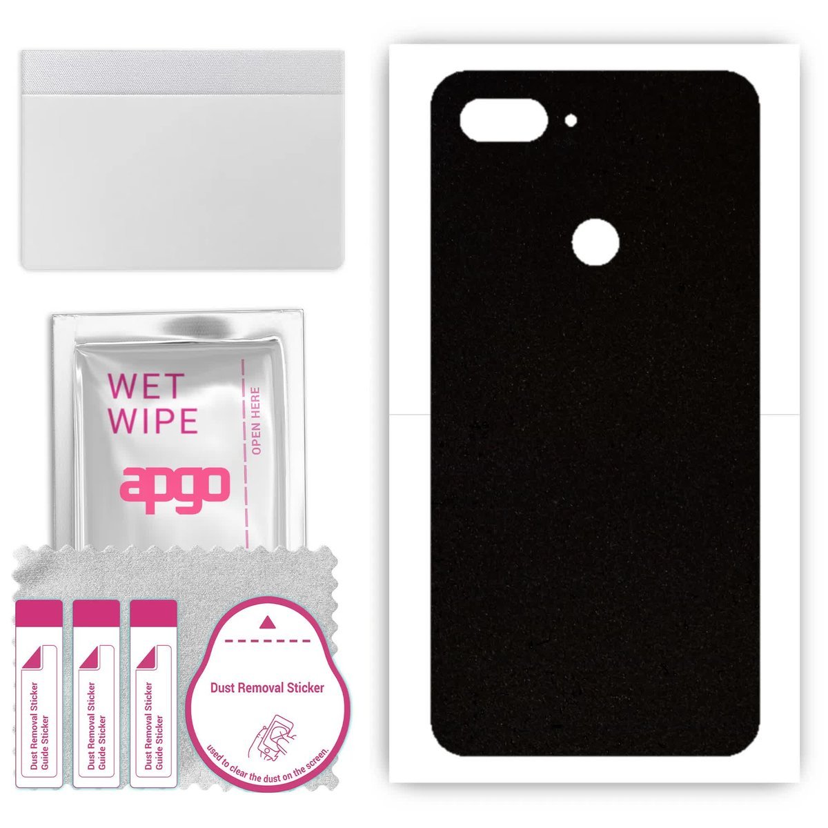 Folia naklejka skórka strukturalna na TYŁ Zamsz do Xiaomi Mi 8 Lite - Zamsz Czarny - apgo SKINS