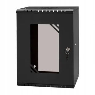Szafa wisząca ECO-Line Rack 10", 9U/300mm - czarny, drzwi przeszklone - Pozostałe akcesoria sieciowe - miniaturka - grafika 1