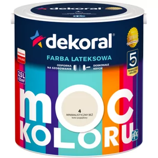 Farba lateksowa Moc Koloru Minimalistyczny Beż 2,5 l Dekoral - Farby wewnętrzne - miniaturka - grafika 1