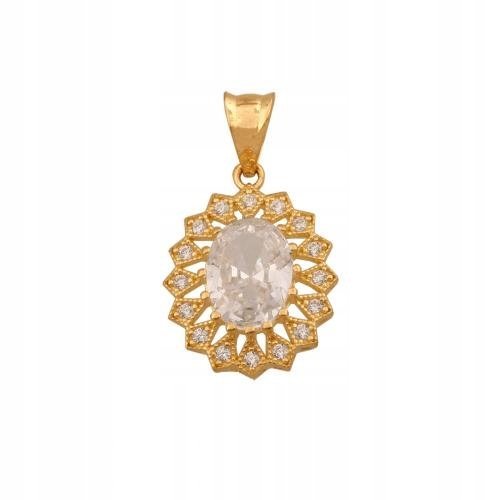 Złota Przywieszka z Cyrkoniami 585 1.35 g Rodium