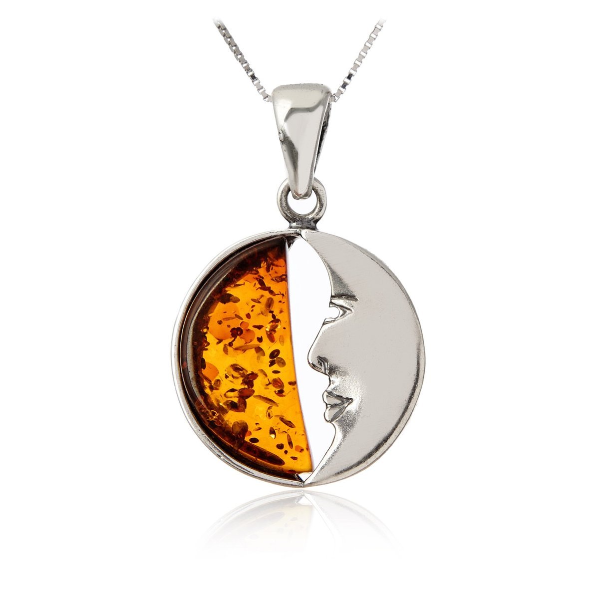 ankabizuteria.pl Zawieszka srebrna z bursztynem SŁOŃCE z koniakowym