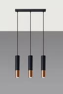 Lampy sufitowe - Sollux Lighting Lampa wisząca LOOPEZ 3L czarny/miedź - miniaturka - grafika 1